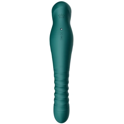 Смартвибратор-пульсатор Zalo — King Turquoise Green, кристалл Swarovski