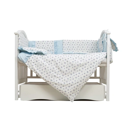 

Набор для детской кроватки Twins Romantic Spring collection Flower голубой 4027-TRS-04