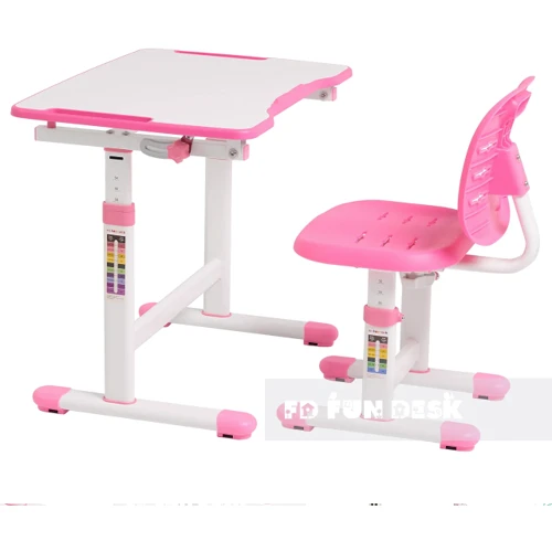 Комплект FunDesk Парта и стул-трансформеры OMINO PINK