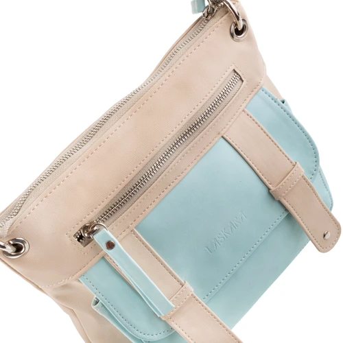 Женская сумка через плечо Laskara бежевая (LK-10238-cream-blue): Тип Сумки