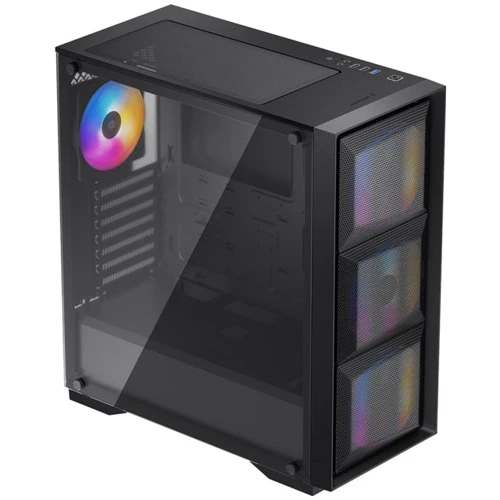 Корпус Deepcool MATREXX 50 MESH 4FS: Матеріал передній панелі загартоване скло, пластик