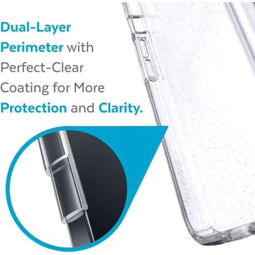 Чехол для iPhone Speck Presidio Perfect-Clear with Glitter Case Clear/Platinum Glitter (141715-9508) for iPhone 13 Pro фото 5