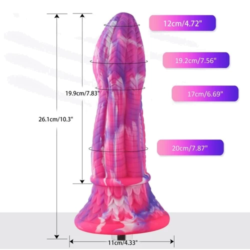 Фаллоимитатор для секс-машин Hismith 10.3″ Silicone Monster Dildo Series, система крепления KlicLok и присоска, диаметр 6.4 см, длина 26.1 см