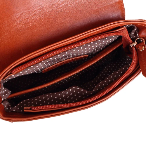 Жіноча сумка крос боді Laskara коричнева (LK-DD225-cognac) фото 9