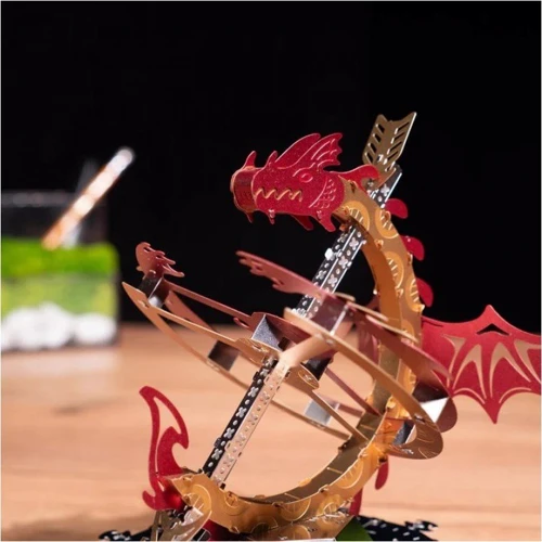 Колекційна модель-конструктор Metal Time Sun Chaser Dragon Stand Clock Сонячний годинник (MT025) фото 7