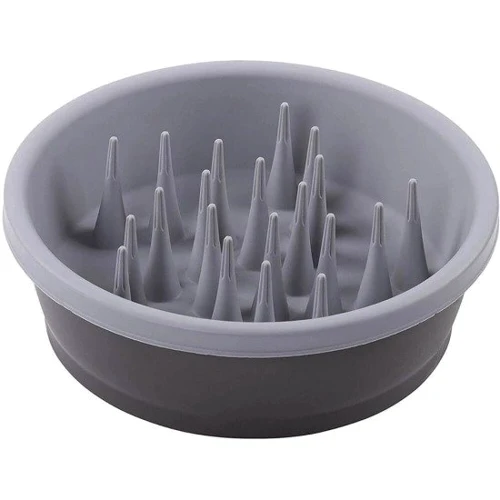 Миска Dexas силиконовая Slow Feeder Dog Bowl для медленного кормления 1.44 л Темно-серый (PW301-432-429))