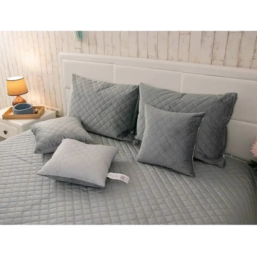 Подушка Руно декоративная велюровая 40х40 см (311.55_Dark Grey ромб): Размер, см 40x40