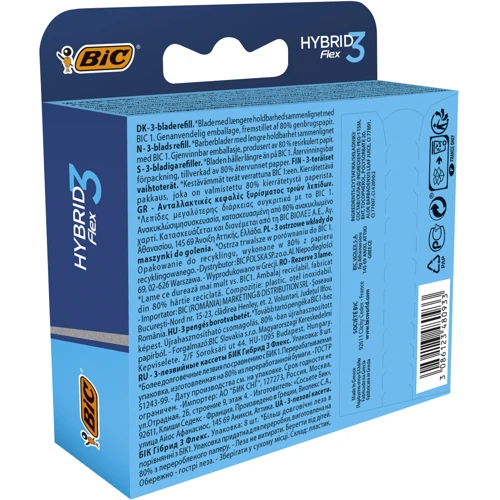 BIC 3 Flex Змінні картриджі для гоління чоловічі 8 шт.: Кількість в упаковці, шт 8
