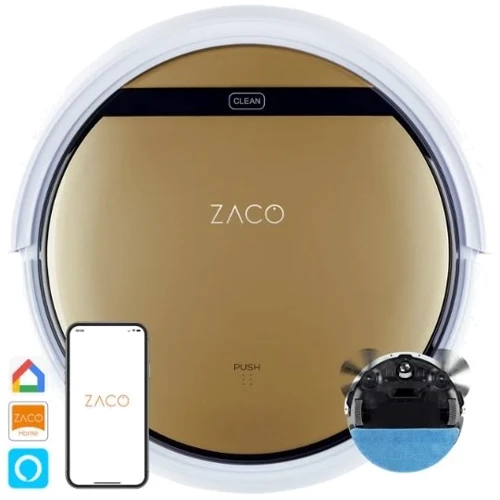 Робот уборщик ZACO V5X Bronze Brown: Дополнительно Пульт ДУ, Удаленное управление, Говорящие, Виртуальная стена, Автоматическая подзарядка, Обнаружение