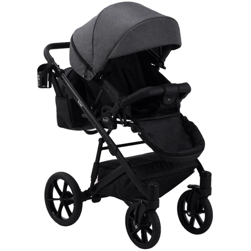 Коляска 2 в 1 Bair Kiwi Soft BKS-219 графит - графит (кожа): Ширина шасси 58