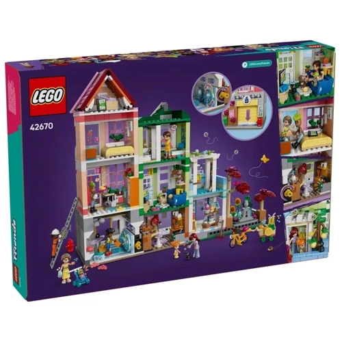 Конструктор LEGO Friends Хартлейк-Сіті Квартири та магазини 2040 деталей (42670): Серія Friends