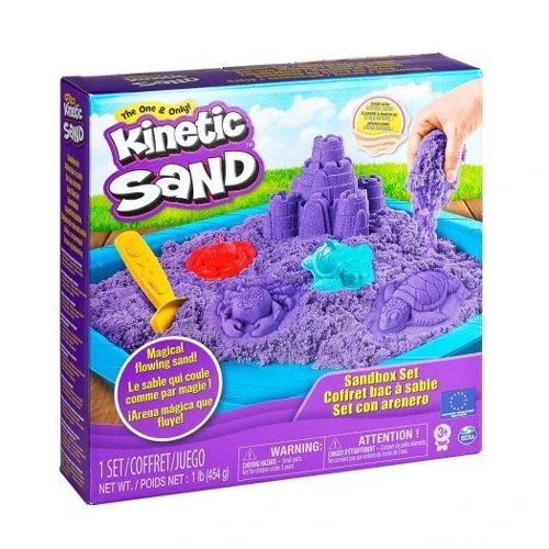 Набор песка для детского творчества - Kinetic Sand Замок Из Песка (фиолетовый,454 г,формочки,лоток)