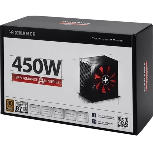 Блок питания XILENCE Performance A+ III XP450R11 450W (XN081): Модульные (съемные) кабеля Нет