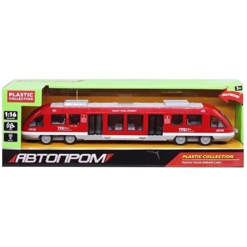 Машинка игрушечная Автопром Электричка 43х6х9 см, красный (7954AB)