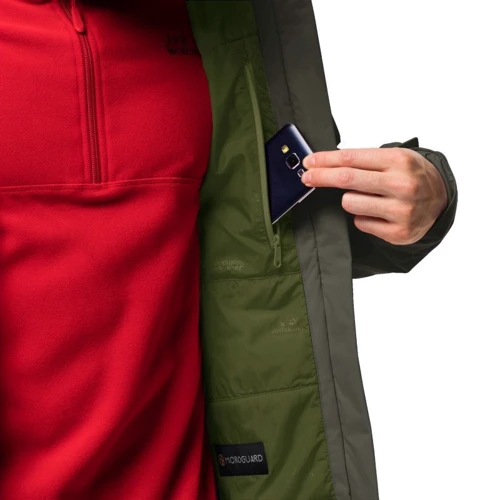 Куртка Jack Wolfskin Frosty Morning JKT M 1113721-5066 54 серо-зеленая зимняя с капюшоном: Тип застежки На молнии