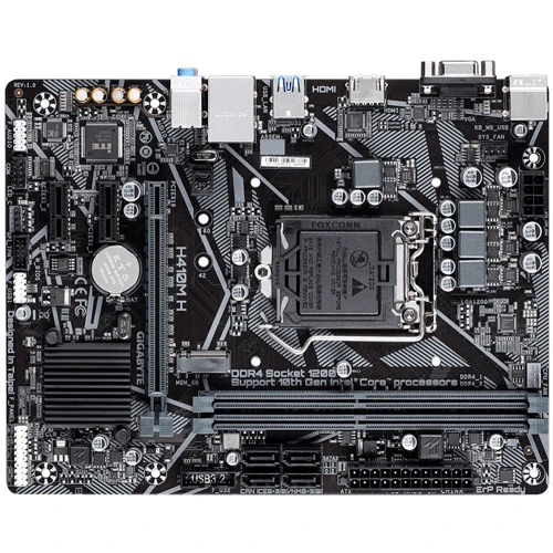 GIGABYTE H410M H: Оперативная память 2xDDR4 2933 МГц, до 64 ГБ