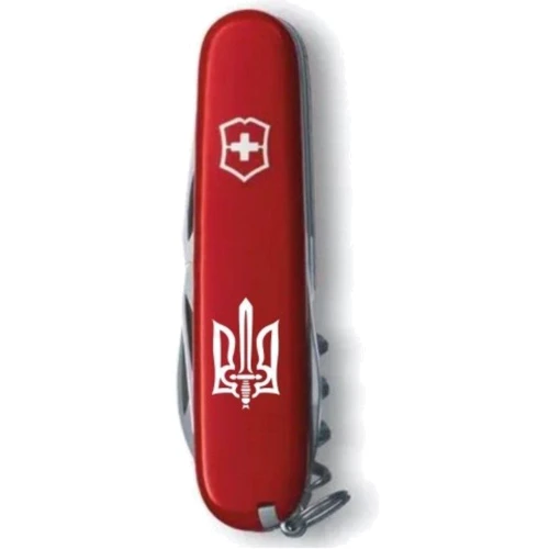 Мультитул Victorinox Spartan Ukraine 91мм/12 функций/красный /Трезубец ОУН (1.3603_T0300u): Количество функций 12