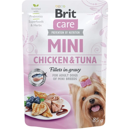 Влажный корм для собак Brit Care Mini pouch филе в соусе курица и тунец 85 г (8595602560325)