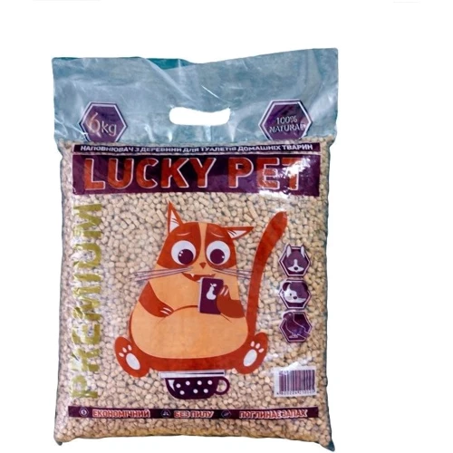 Наповнювач для котячого туалету Lucky Pet преміум Деревний поглинаючий 6 кг (4820224210025)