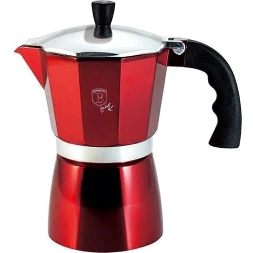 Гейзерная кофеварка Berlinger Haus Metallic Line Burgundy Edition 150мл (BH 6387)
