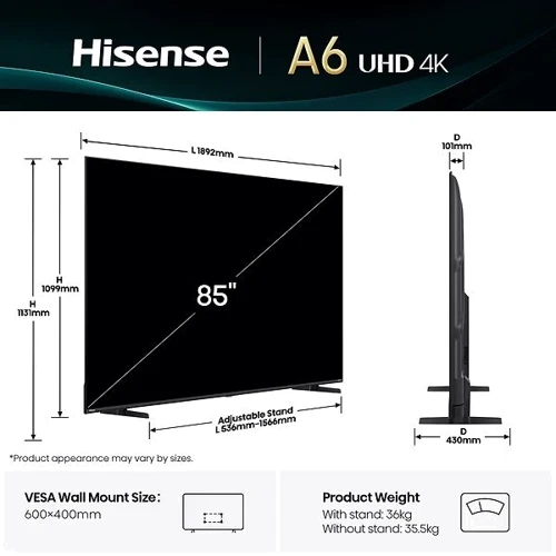 Телевізор Hisense 85A6Q