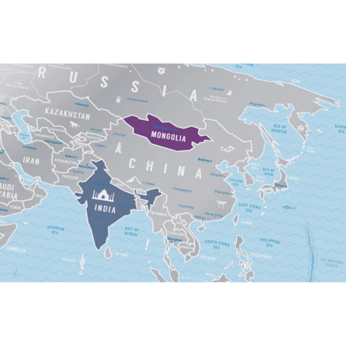 Скретч-карта мира Travel Map Silver World (Eng)