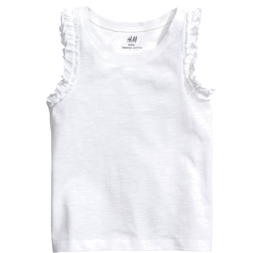 Майка H&M 5032625 122-128 см белая
