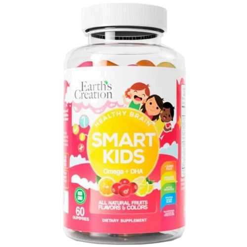 Earth's Creation Smart Kids Omega 3 + DHA Омега жири для дітей та підлітків 60 жувальних цукерок