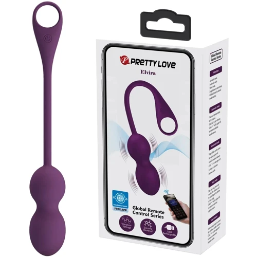 Вагинальные шарики с вибрацией LYBAILE Pretty Love Elvira Purple (BI-210212HP-2)