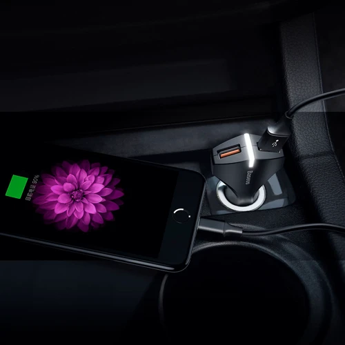 Зарядное устройство Baseus USB Car Charger Small Rocket QC3.0 2xUSB 3A Black (CCALL-RK01) фото 5