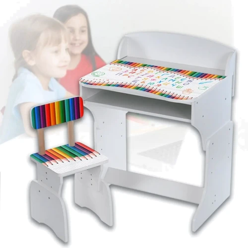 Детская парта со стульчиком Bambi Карандаши с украинским алфавитом (M 301-4)