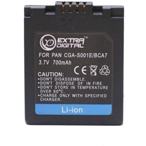Аккумулятор ExtraDigital Panasonic S001E, DMW-BCA7
