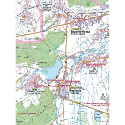 Карпати. Рожнятівський р-н м-б 1:75 000 . Туристські маршрути: Производитель Картографія