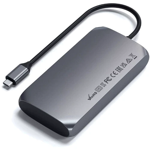 Адаптер Satechi Adapter M1 USB-C to 2xUSB-C+2xUSB+2xHDMI Space Gray (ST-UCM1HM): Цвет серебристый