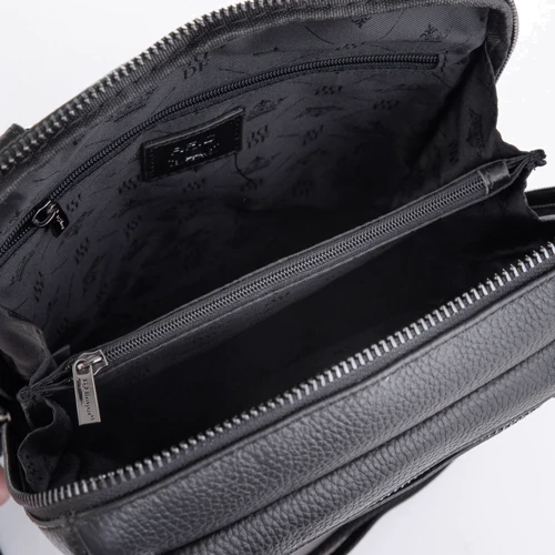 Мужская сумка через плечо Giorgio Ferretti черная (SHIDF2020795-black): Фактура Матовая, Зернистая