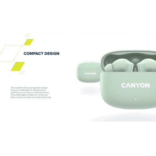 Наушники Canyon OnGo 9 Green: Время работы, ч 30