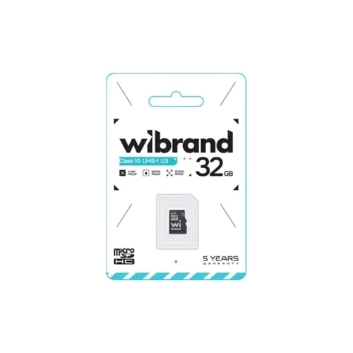 Карта памяти Wibrand 32Gb microSDHC Сlass 10 UHS-I U3 (WICDHU3/32GB): Тип карты MicroSDHC