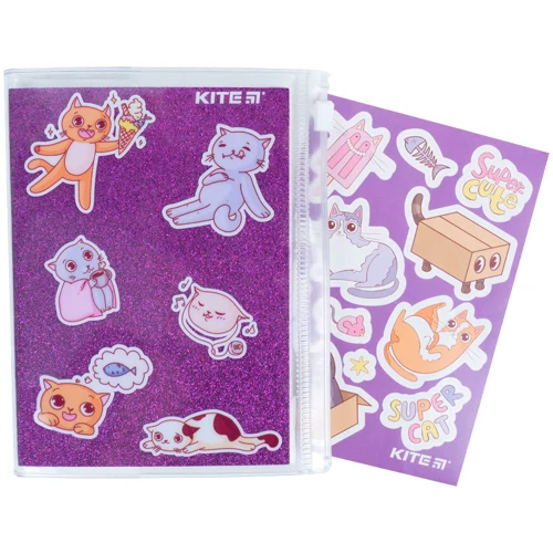 Блокнот Kite Purple cats А6+ 80 аркушів (K22-462-2) фото 4