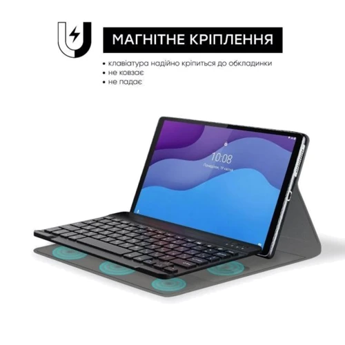 Аксесуар для планшетних ПК AIRON Premium Black for Lenovo Tab M10 HD 2nd Gen TB-X306F with Bluetooth keyboard (4822352781053): Матеріал екошкіра