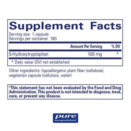 Аминокислота для спорта Pure Encapsulations 5-HTP 100 mg 60 caps 5-Гидрокситриптофан: Форма выпуска Капсулы