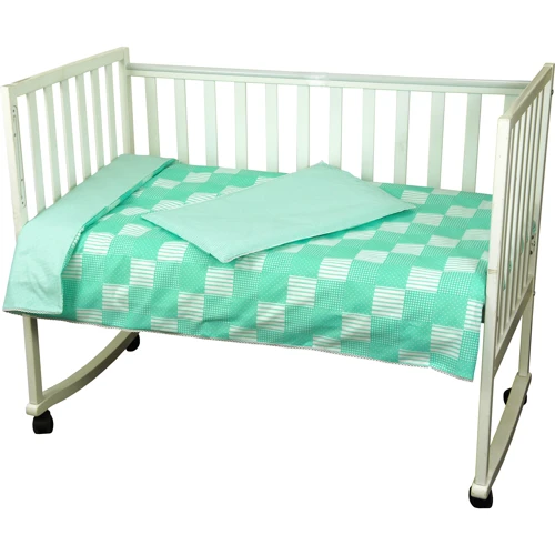 Набор для детской кроватки Руно 60x120 бязь (932Клітинка_зелений): Тип постельный комплект
