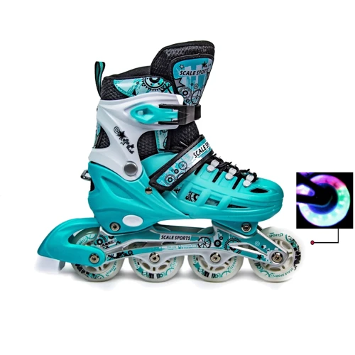 Ролики Scale Sports Mint (размер 38-41) LF 905-2: Расположение колес in-line с возможностью перестановки