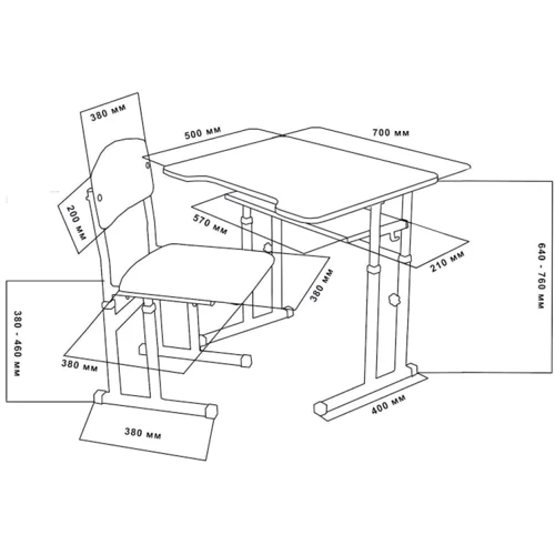 Комплект парта + стільчик - трансформери Сектор Творчість