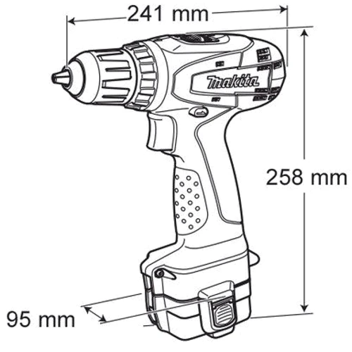 Шуруповерт аккумуляторный Makita 6347DWDE: Тип инструмента безударный