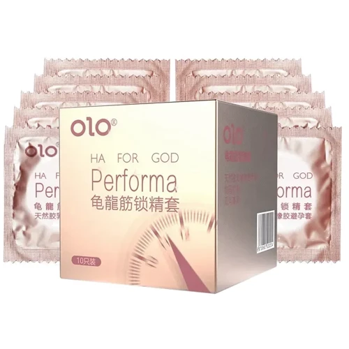 Текстуровані презервативи з ароматом ванілі OLO HA FOR GOD Performa, 10 шт