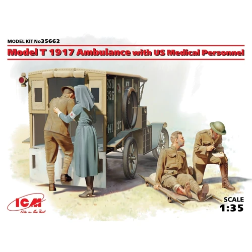 Санитарный автомобиль: Модель Т 1917г. с медицинским персоналом США, Ambulance with US Medical Personnel(ICM35662)