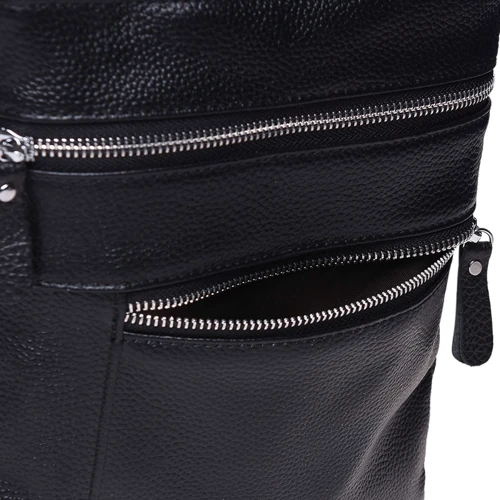 Мужская сумка планшет Borsa Leather черная (K1307-black): Тип ручки Без ручки, Плечевой ремень