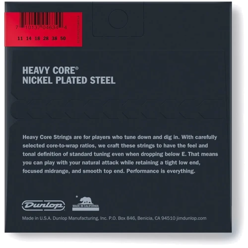 Струна для гітар Струни DUNLOP DHCN1150 HEAVY CORE ELECTRIC GUITAR STRINGS (11-50): Тип Комплект струн