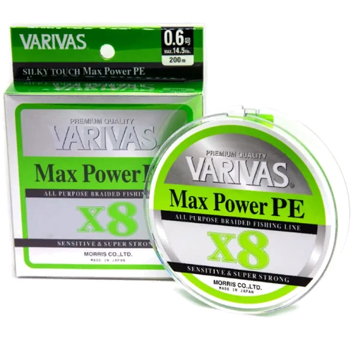 Шнур Varivas Max Power PE X8 Lime Green 200 #0.6