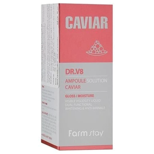 FarmStay DR.V8 Ampoule Solution Caviar Сироватка з екстрактом чорної ікри 30 ml: Час застосування Универсальный